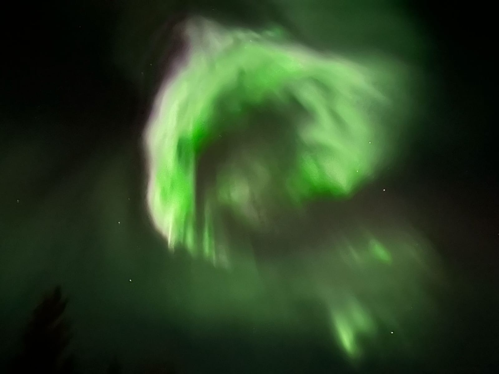Aurora boreale sul nord della Svezia